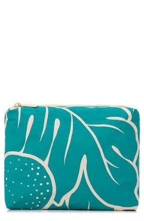 Aloha Collection Small Ulu Nui Water Resistant Tyvek Zip Pouch in Dark Teal/Sandstone at Nordstrom