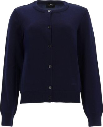 A.P.C. Neutrals Leonie Cropped Knitted Cotton Cardigan