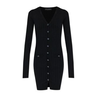 Dolce & Gabbana Truien & Vesten, Dames, Zwart, S, Vest met glinsterende knopen