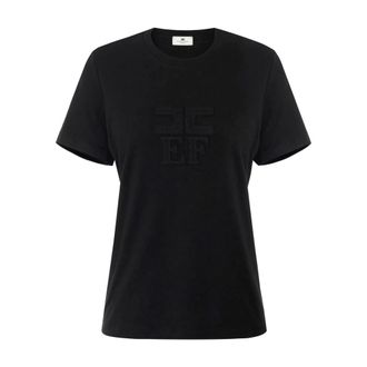 Elisabetta Franchi Dames, Tops, Zwart, Maat: XS Jersey