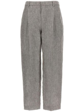 Brunello Cucinelli Plooibroek met wijde pijpen - Bruin