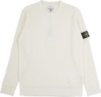 Stone Island RWS Sweater - Heren - Ronde hals truien - Wit - 2XL - Wol - Truien & Vesten