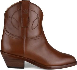 Ralph Lauren Jayme Leather Boots - Dames - Cowboylaarzen - Bruin - 35 1/2 EU - Leer - Schoenen