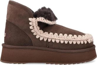 Mou Mini Eskimo Platform Boot - Dames - Winterlaarzen - Bruin - 39 EU - Wol - Schoenen