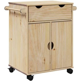 vidaXL Carrito De Cocina Otta Madera Maciza De Pino 59x45x80 Cm Vidaxl