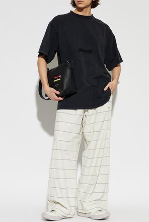 Balenciaga T-shirt With Embroidered Logo, Mens, Black