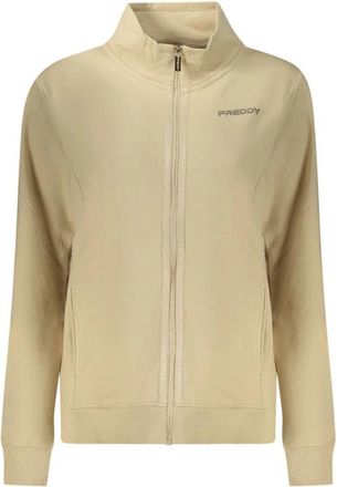Freddy Cotton Sweatshirt - Dames - Vesten met rits - Beige - L - Katoen - Hoodies & sweatvesten