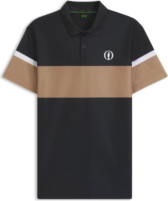 HUGO BOSS Herenpolo Boss The Open 25 met Paddy Grid-patroon in zwart