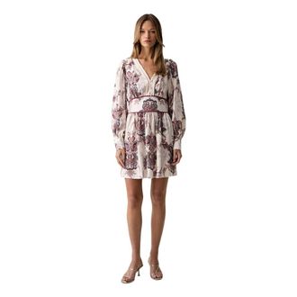 Guess Kleedjes, Dames, Beige, M, Catherine Mini Jurk