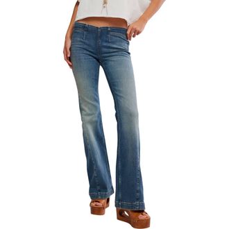 Free People Alamo High Waist Flare Jeans in Stonehenge at Nordstrom, Size 26