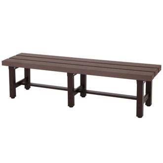 Hhg [nunca Usado] Banco De Jard&iacute;n De Aluminio Hhg-664, Banco De Parque Asiento Banco De Balc&oacute;n, Resistente A La Intemperie Wpc 150cm, Marr&oacute;n
