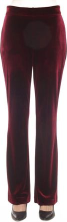 Joseph Ribkoff Velvet Pull On Flared Pants In Burgundy
