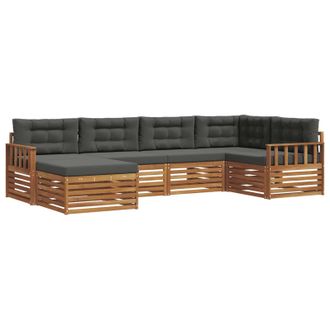 vidaXL Conjunto De Sof&aacute;s De Exterior 6 Pcs Natural Y Antracita Vidaxl