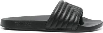 Tom Ford Leather Slides - Mens - Fabric/Leather/Rubber
