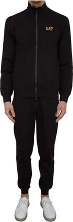 Emporio Armani Zwart Trainingspak Stijlvolle Sportkleding - Heren - Trainingspakken - Zwart - 2XL - Katoen - Fitness