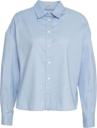 Himon's Overhemden, Dames, Blauw, S, Katoen, Klassieke Geknipte Blouse Blauw Aw 25