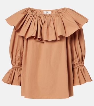 Chlo&eacute; Chlo&eacute; Ruffled cotton poplin blouse