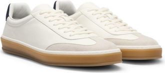 BOSS BECKHAM x leather trainers with suede trims