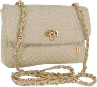Bally Pre-owned Schoudertas - Dames - Vintage Schoudertas - Beige - ONE Size - Leer - Vintage