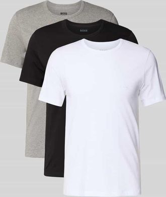 HUGO BOSS Regular Fit T-Shirt aus reiner Baumwolle im 3er-Pack Modell CLASSIC in Mittelgrau Melange, Größe XXL