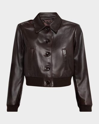 Dorothee Schumacher Sleek Statement Cropped Leather Jacket