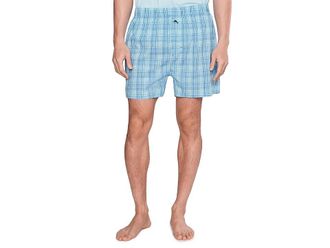 Tommy Bahama Cotton Woven Boxers Mens Underwear Blue Plaid : 2XL (44-46 Waist)
