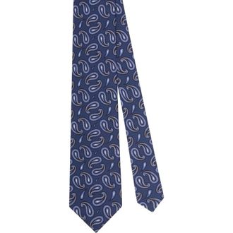 Robert Talbott Robert Paisley Printed Silk Necktie in Navy at Nordstrom