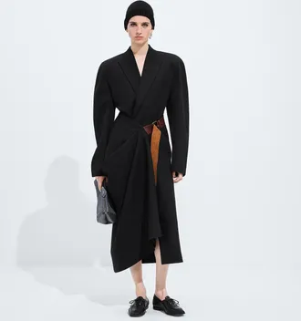 Bottega Veneta Wool Grain De Poudre Skirt - Black - Women - 0