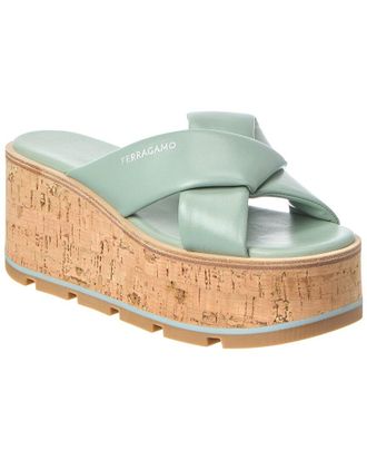 Ferragamo Ferragamo Engracia Leather Wedge Sandal