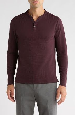 Robert Barakett Jeffrey Y-Neck Henley Top in Port at Nordstrom Rack, Size Medium