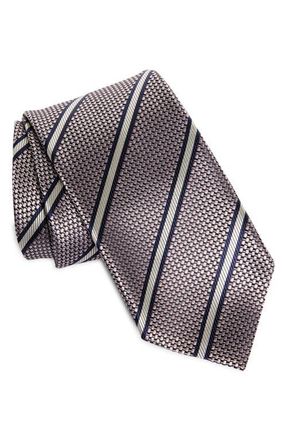 Ermenegildo Zegna Paglie Bold Stripe Mulberry Silk Tie in Pink at Nordstrom