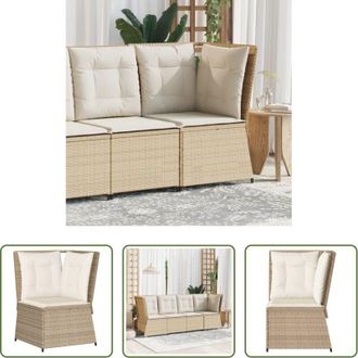 vidaXL vidaXL Cuscino da seduta - Divano Angolare da Giardino con Cuscini Beige in Polyrattan