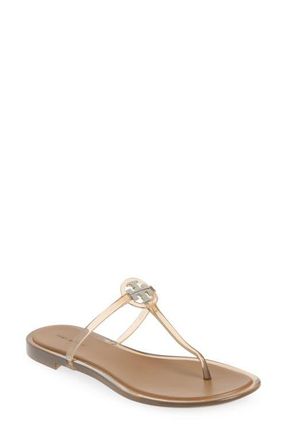 Tory Burch Mini Miller Jelly Thong Sandal in Transparent Almond Flour at Nordstrom, Size 12