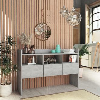 vidaXL Vidaxl - Aparador De Madera Contrachapada Gris Hormig&oacute;n 105x30x70 Cm