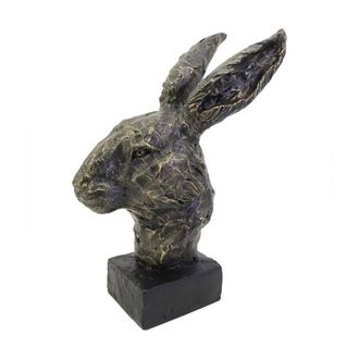 The Libra Company Albert Rabbit Head Sculpture - Polyresin/Limestone in Bronze