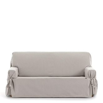 Eysa Funda de sof&aacute; dos plazas con lazos beige 140 - 180 cm