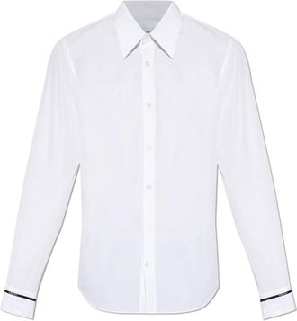 Alexander McQueen Overhemd met geborduurd logo op manchetten - Heren - Zakelijke Overhemden - Wit - S - Katoen - Overhemden