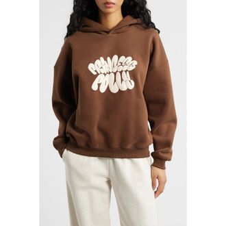 Princess Polly Brand Logo Hoodie in Chocolate at Nordstrom, Size 10
