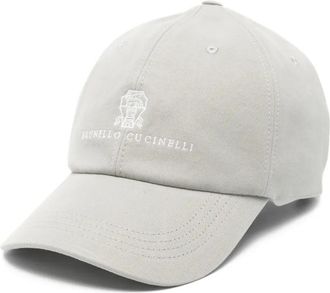 Brunello Cucinelli Cappello da baseball con logo - Grigio
