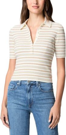 Paige Summit Stripe Organic Cotton Blend Top in White Multi at Nordstrom, Size Xx-Small