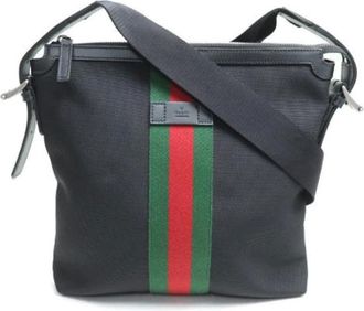 Gucci Pre-owned Shoulder Bags, male, Black, Size: ONE SIZE Pre-owned Canvas gucci-bags