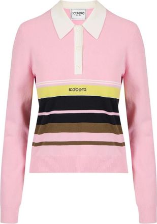 Iceberg Polo met patroon - Dames - V-hals truien - Veelkleurig - S - Katoen - Truien & Vesten