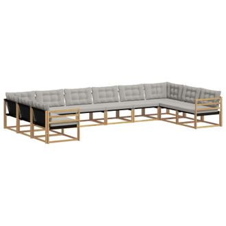 vidaXL Conjunto De Sof&aacute;s De Exterior 10 Pcs Blanco Y Gris Claro Vidaxl