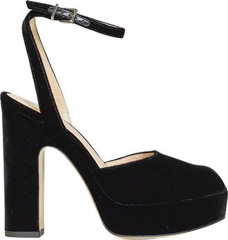 Fendi After 9 Sandalen - Dames - Sandalen met hakken - Zwart - 39 EU - Katoen - Schoenen