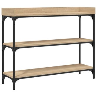 vidaXL Mesa Consola Con Estantes Roble Sonoma 100x30x80 Cm Vidaxl