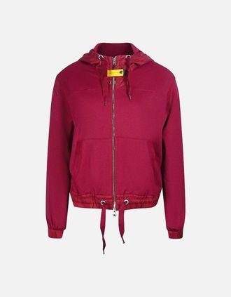 Parajumpers Womens Parajumpers Zip Burgundy Hoodie - Size: 10/8