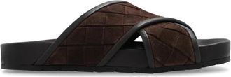 Bottega Veneta Tarik Slides - Heren - Sandalen - Bruin - 39 EU - Leer - Schoenen