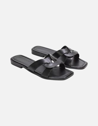 XY London Womens XY London Womens/Ladies Charley Open Toe Sliders - Black - Size: 7