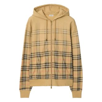 Burberry Zip-up Hooded Check-pattern Hoodie