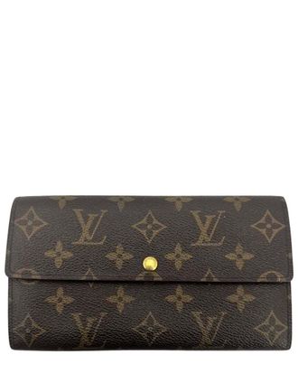 Louis Vuitton Brown Cotton Sarah Wallet (Authentic Pre-Loved)